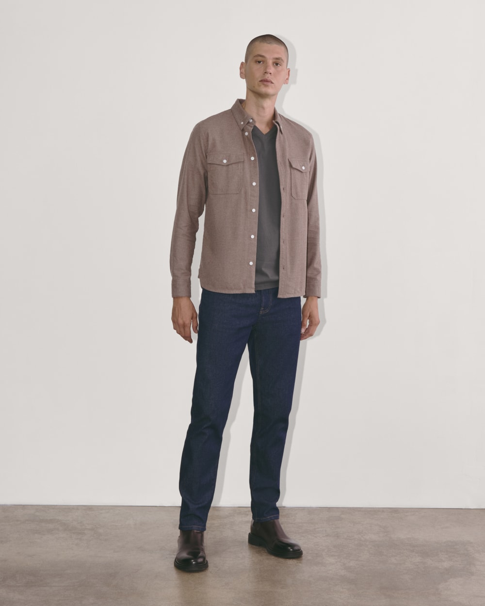 The Essential Organic V-Neck Tee | Graphite - Image 2