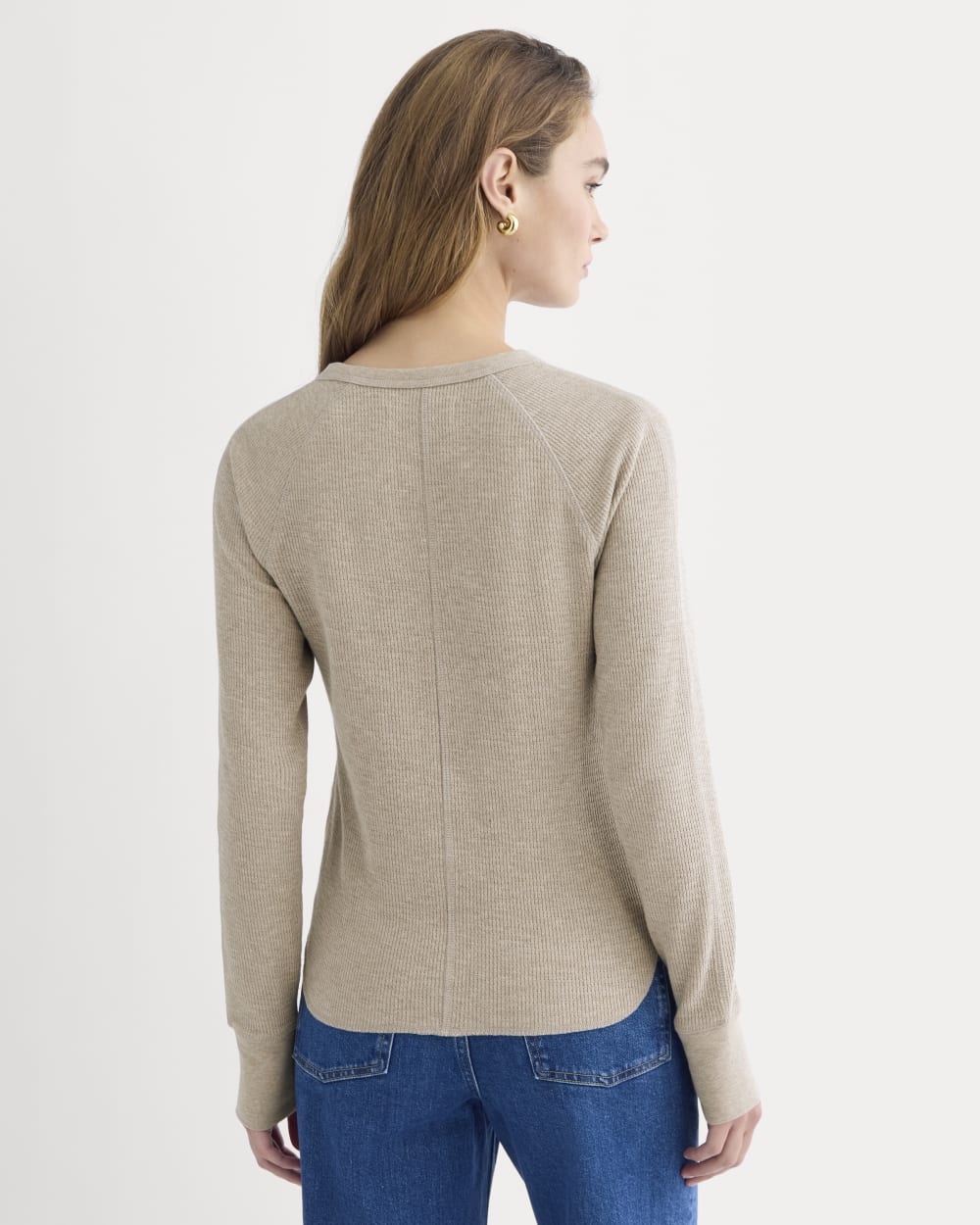 Slim-Fit Crew in Cozy Waffle | Heathered Oatmeal - Image 5