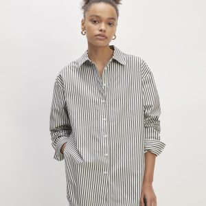 The Supima® Cotton Boyfriend Shirt | Optic White / Black