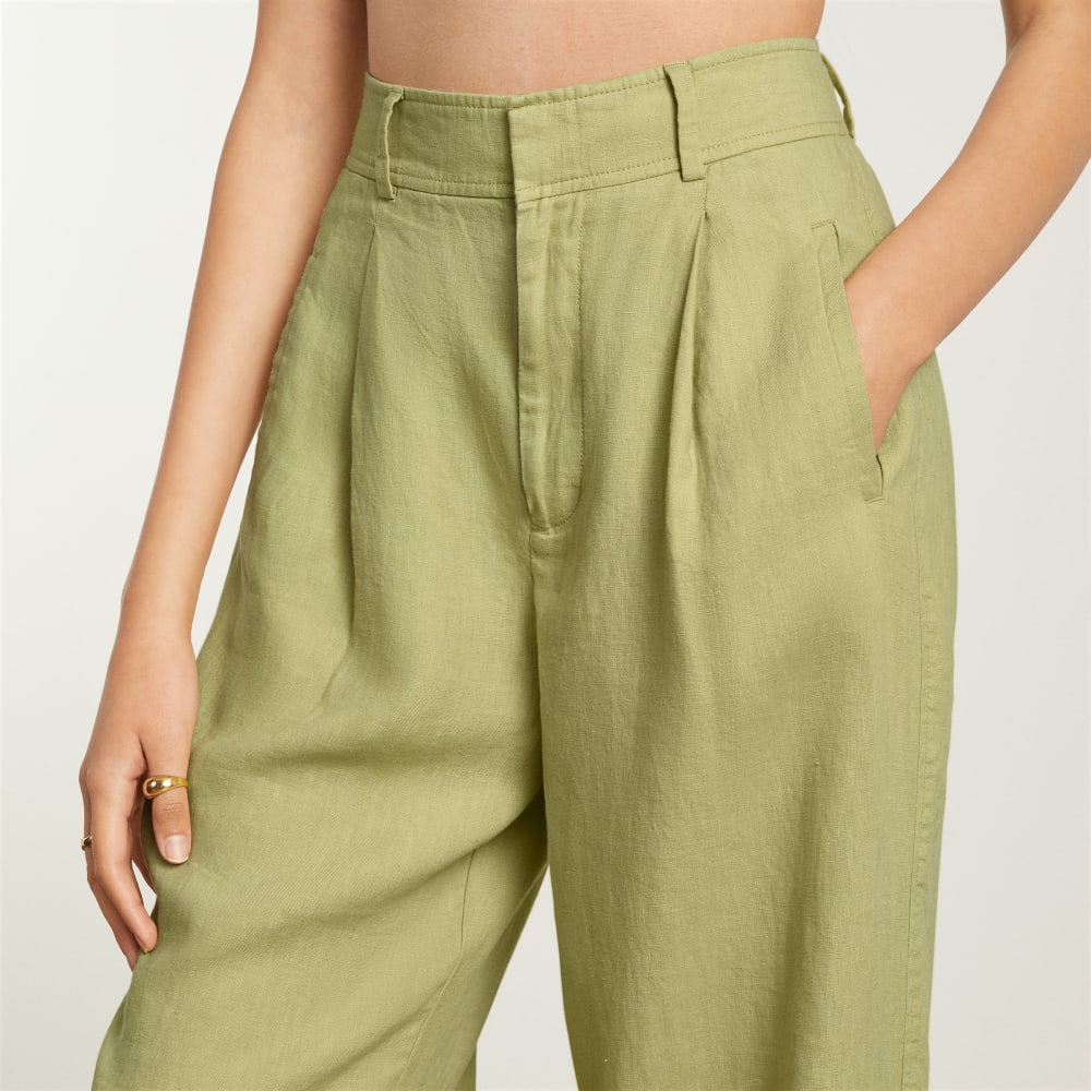 The Linen Way-High® Drape Pant | Leek - Image 6