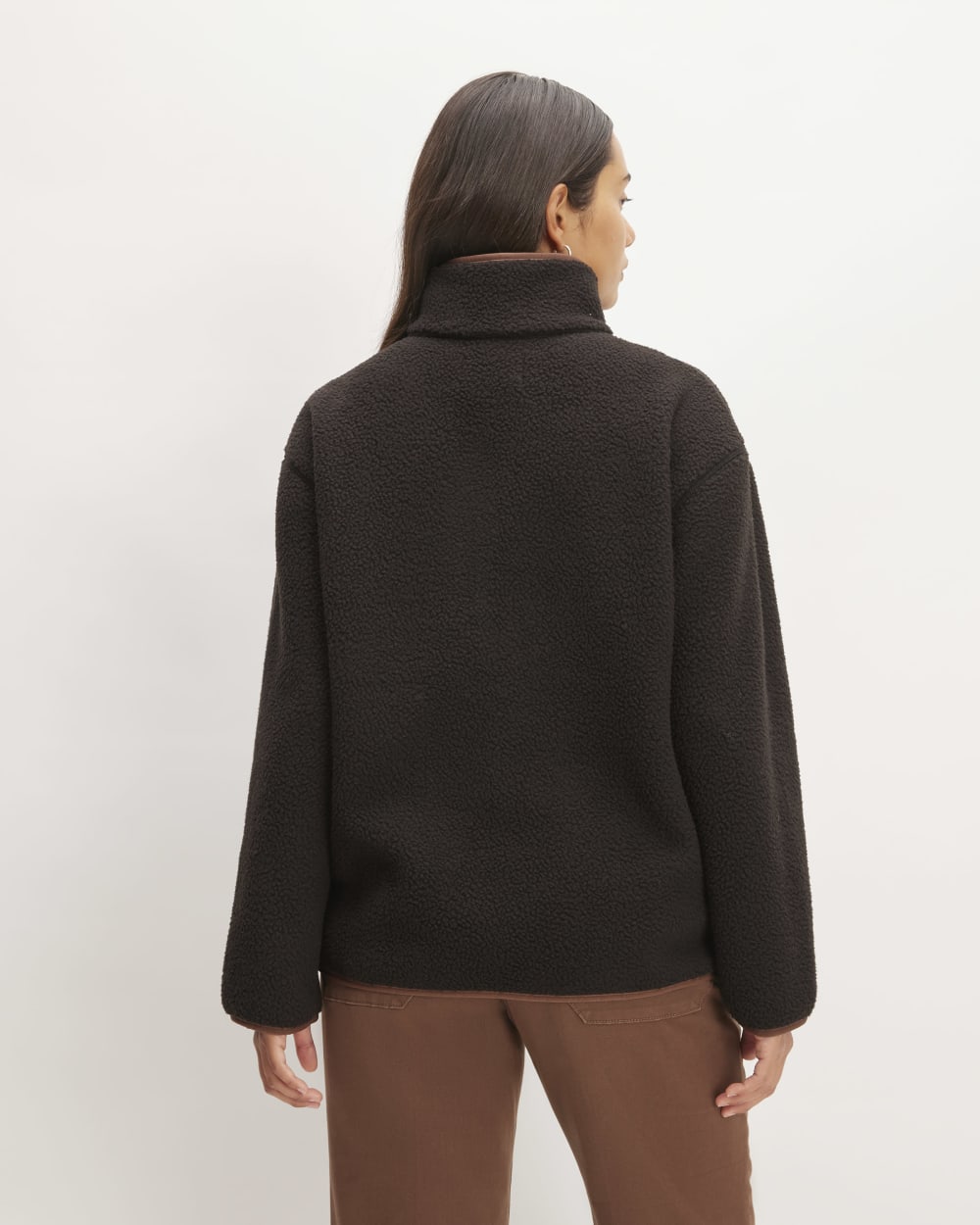 The ReNew Fleece Oversized Half-Zip | Black - Image 6
