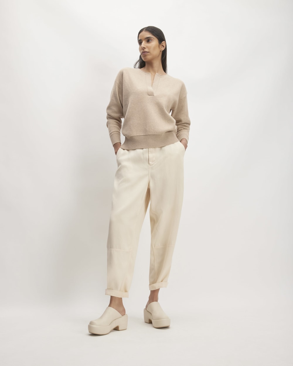 The Cotton-Merino Vintage Henley | Warm Oat Heather - Image 3