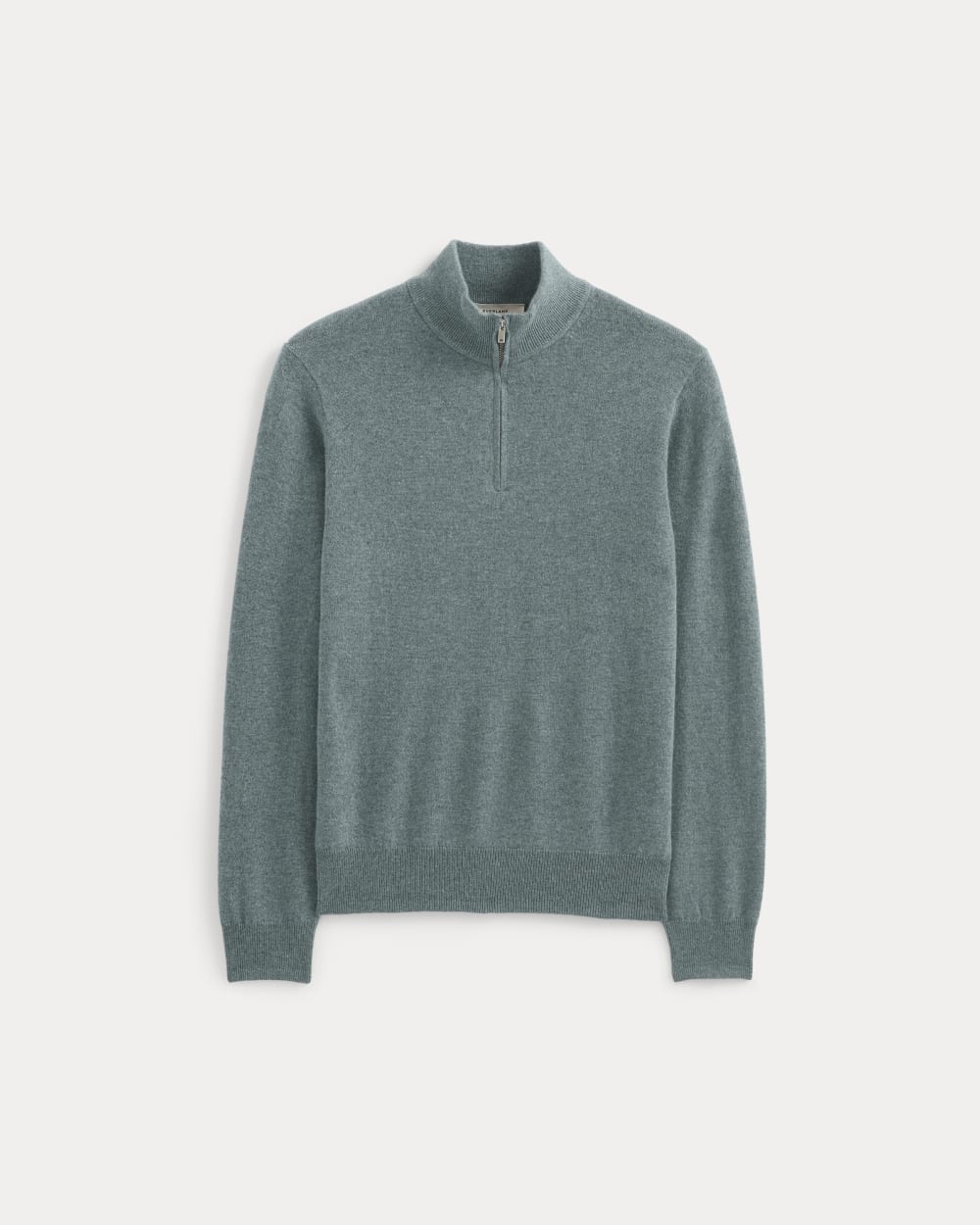 Cashmere Quarter Zip Sweater | Denim Blue - Image 2