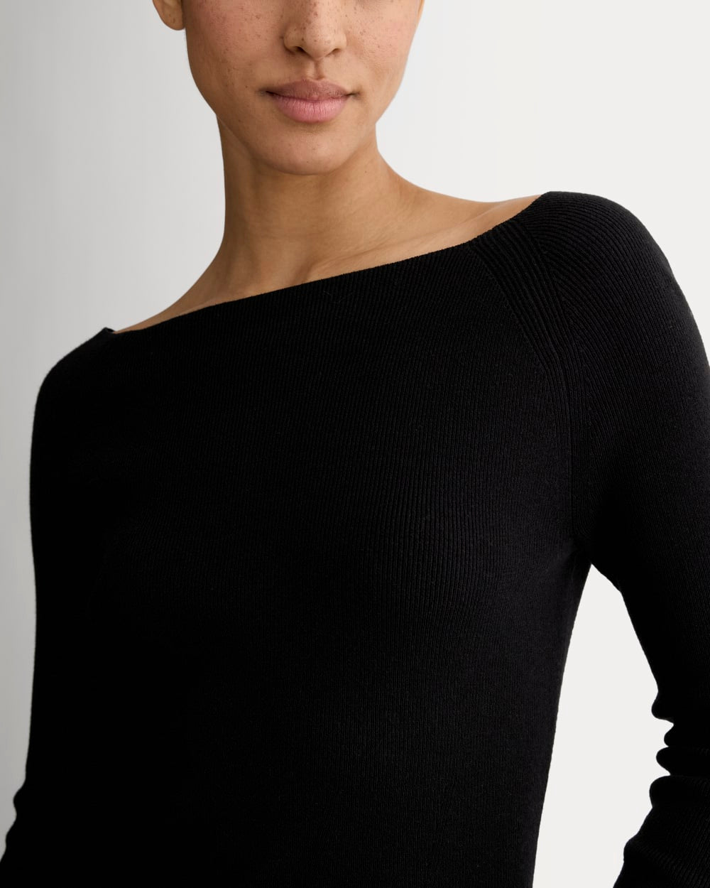 The Knit Boatneck Top | Black - Image 4