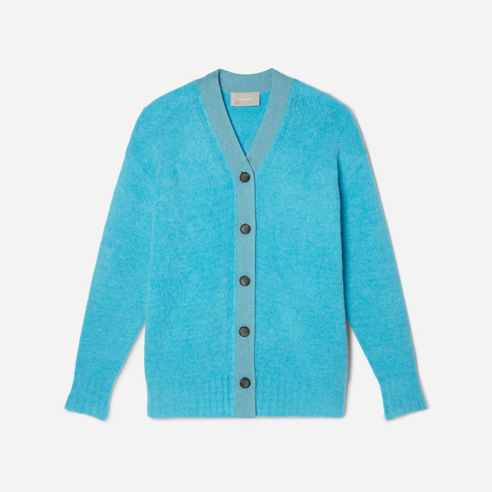 The SuperFuzz Alpaca Oversized Cardigan | Blue Atoll - Image 2