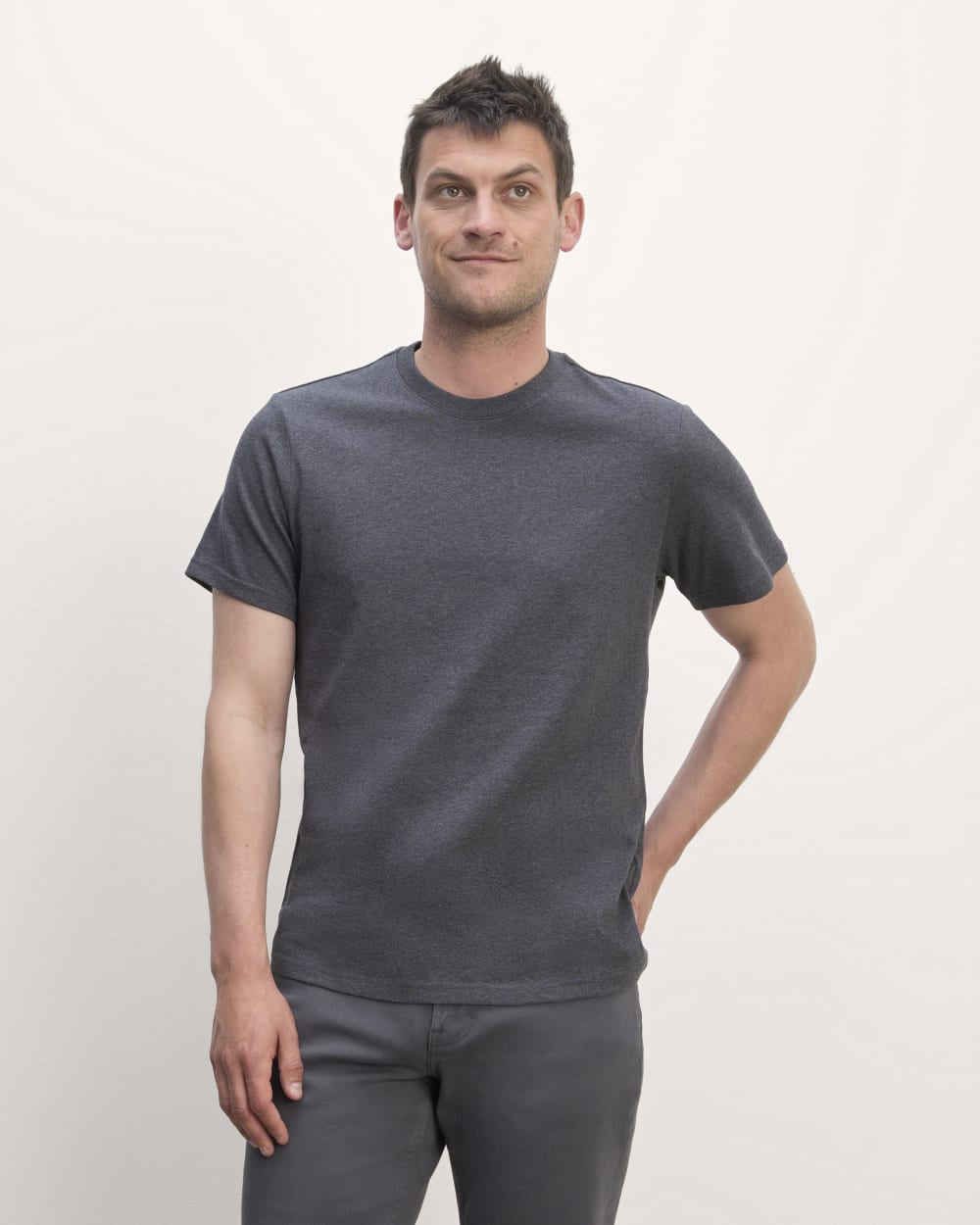The Premium-Weight Crew | Uniform | Heather Deep Navy