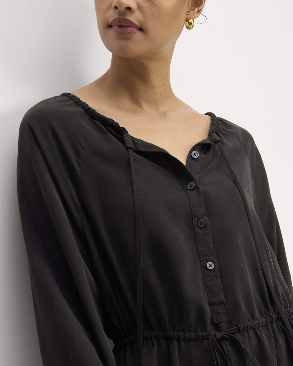 The TENCEL? Gathered Maxi Dress | Black - Image 4