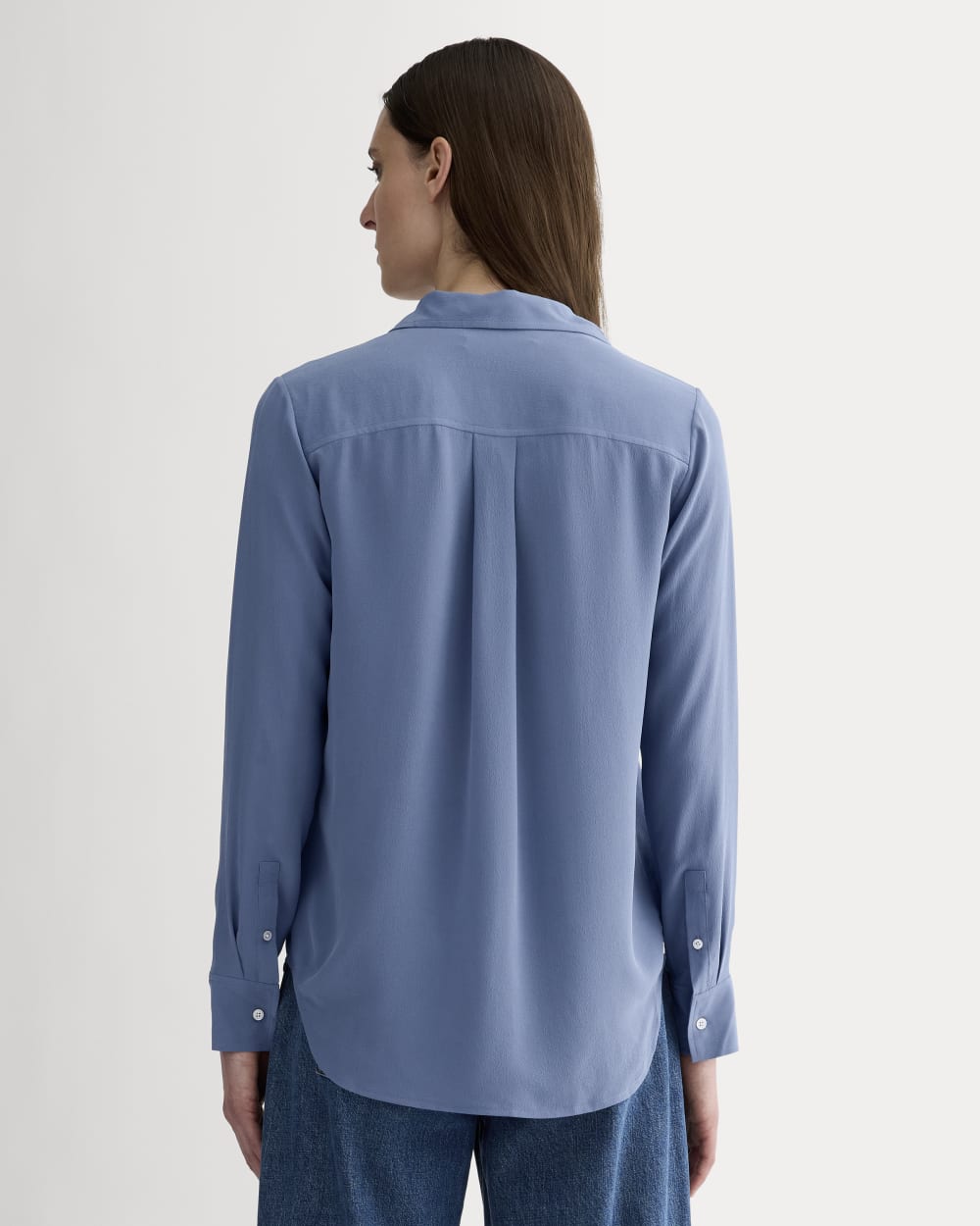 The Must-Have Shirt in Washable Silk | French Blue - Image 5