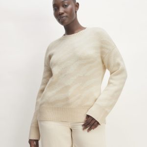 The Alpaca Tiger Jacquard Crewneck | Canvas / Snow