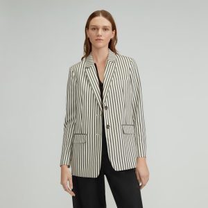 The Oversized Blazer in Buttersmooth | Ombre Stripe