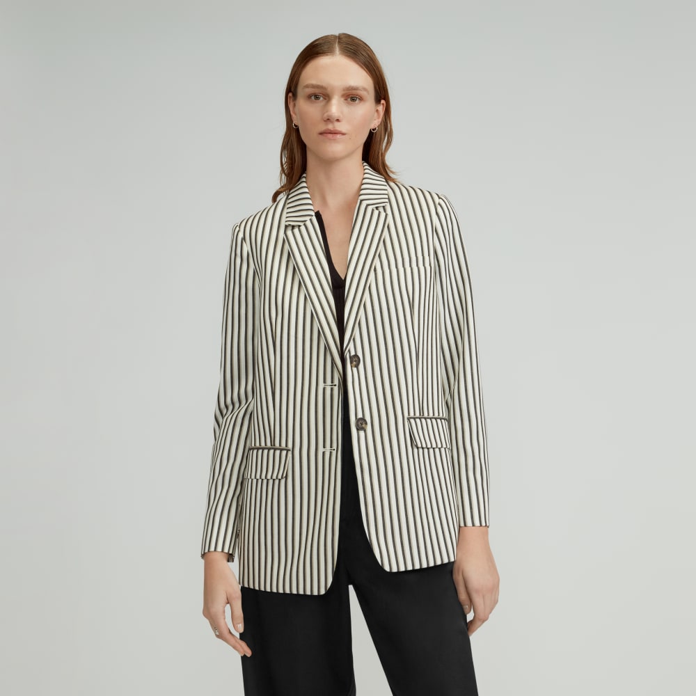 The Oversized Blazer in Buttersmooth | Ombre Stripe