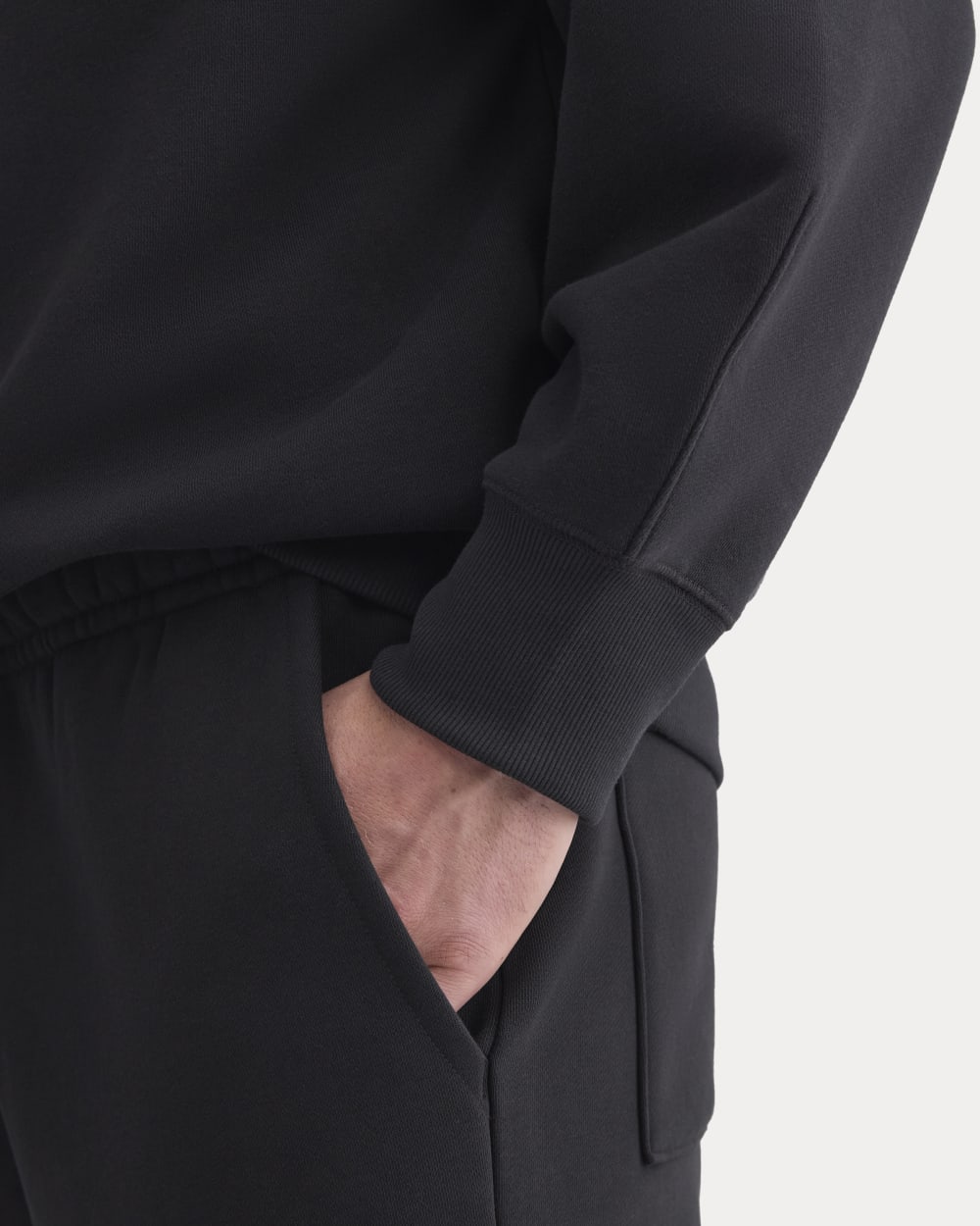 Luxe Fleece Crew Pullover | Black - Image 4