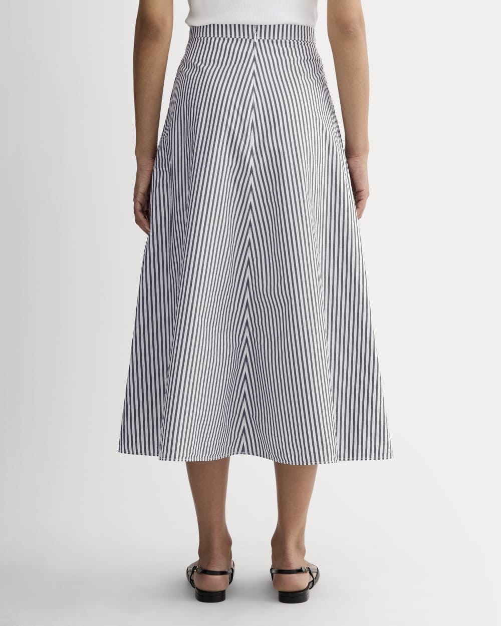 The Midi Skirt in Ultrasoft Cotton | Optic White / Black - Image 5