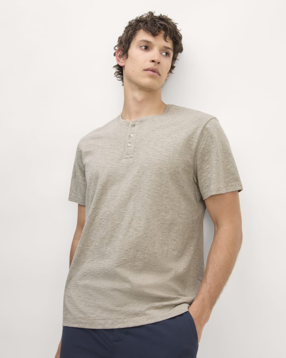 The Cotton Slub Henley | Heather Oatmeal - Image 6