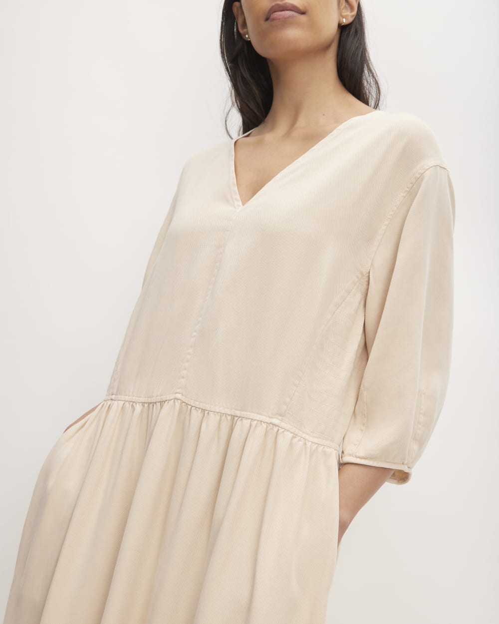 The TENCEL? Puff-Sleeve Dress | Whisper Pink - Image 3
