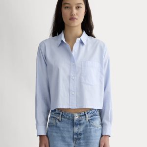 The Way-Short Shirt in Silky Cotton | Chambray Blue