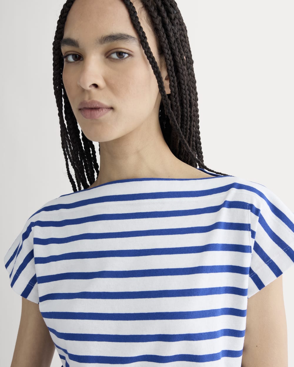 The Oversized Muscle Tee | Bone / Mazarine Blue - Image 4