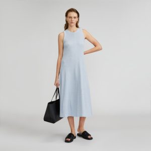 The Organic Cotton Waffle Tank Dress | Heathered Periwinkle