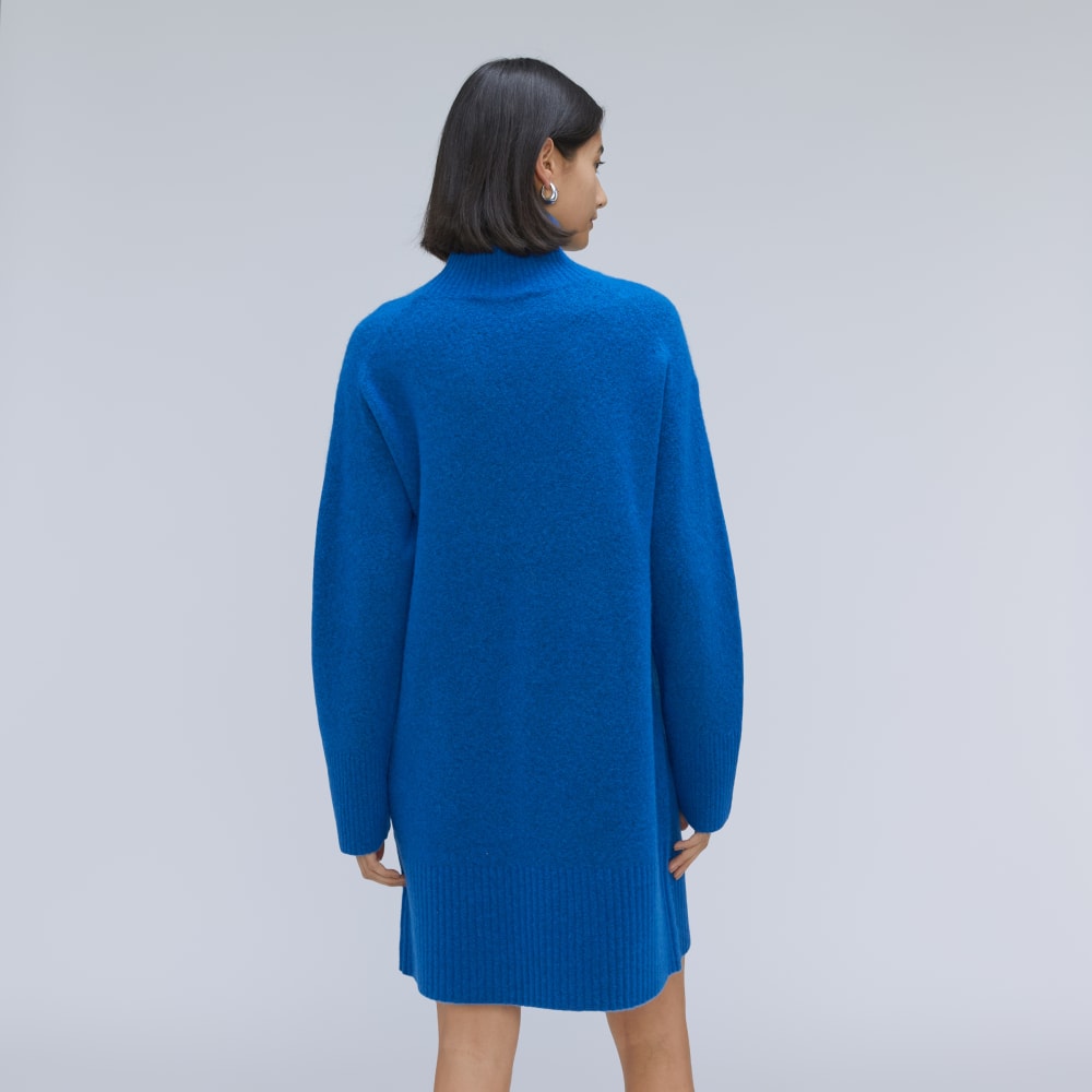 The Cozy Stretch Turtleneck Dress | Heathered Lapis Blue - Image 3