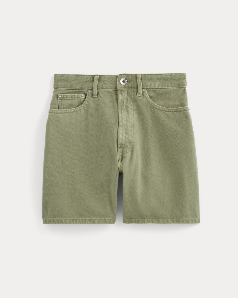 The A-Line Denim Short | Neutral Oil Green - Image 2