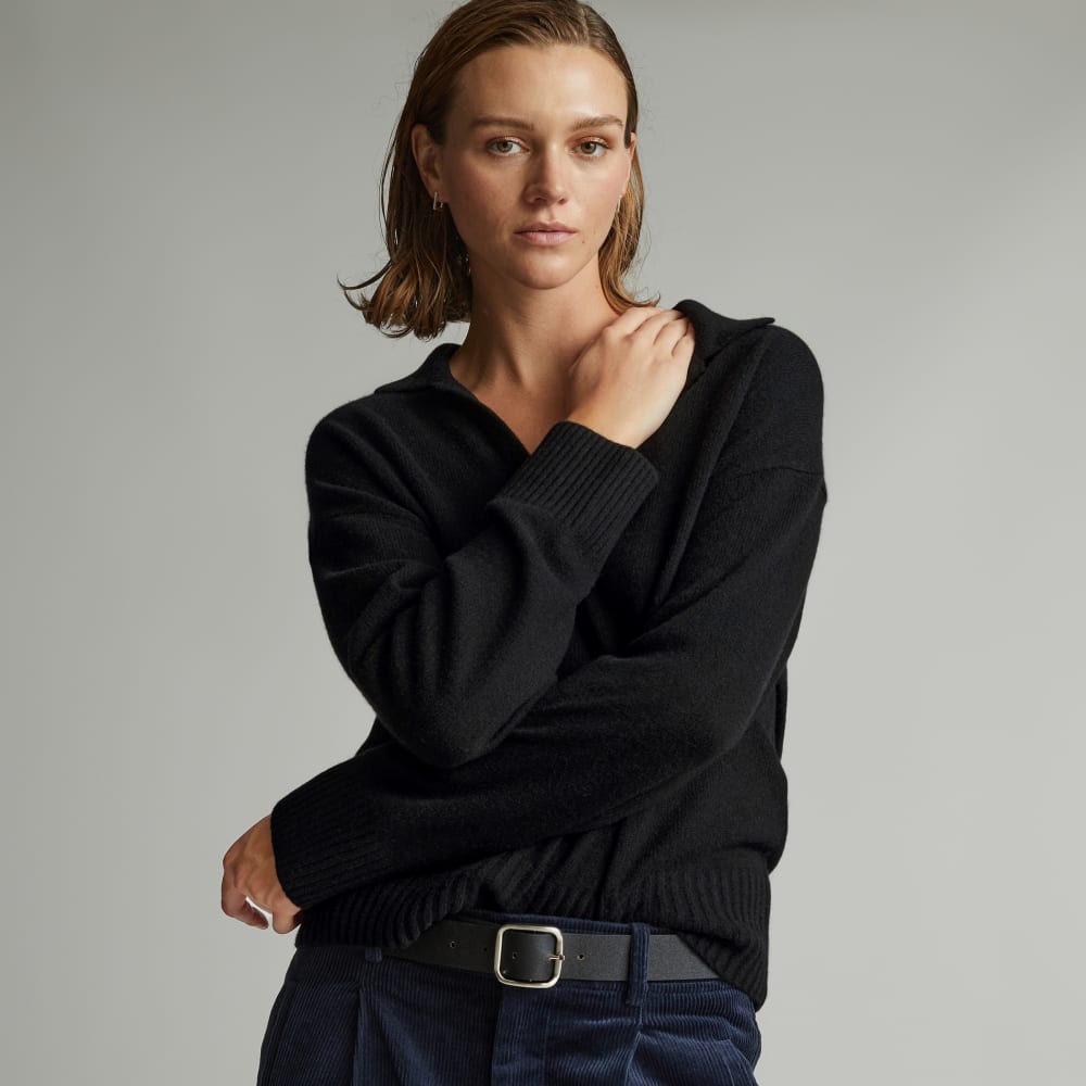 The Cashmere Polo | Black