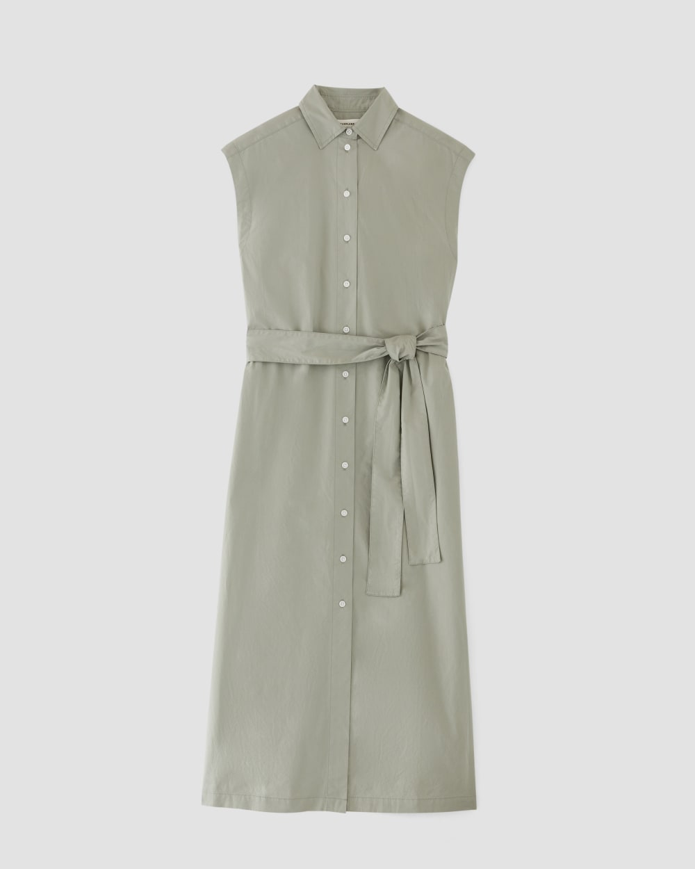 The Supima? Cotton Short-Sleeve Shirt Dress | Sage Green - Image 2