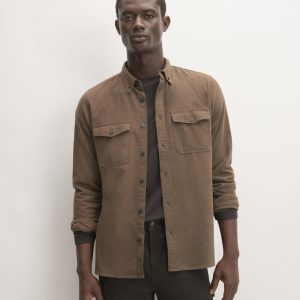 The Brushed Flannel Shirt | Heathered Cocoa Brown