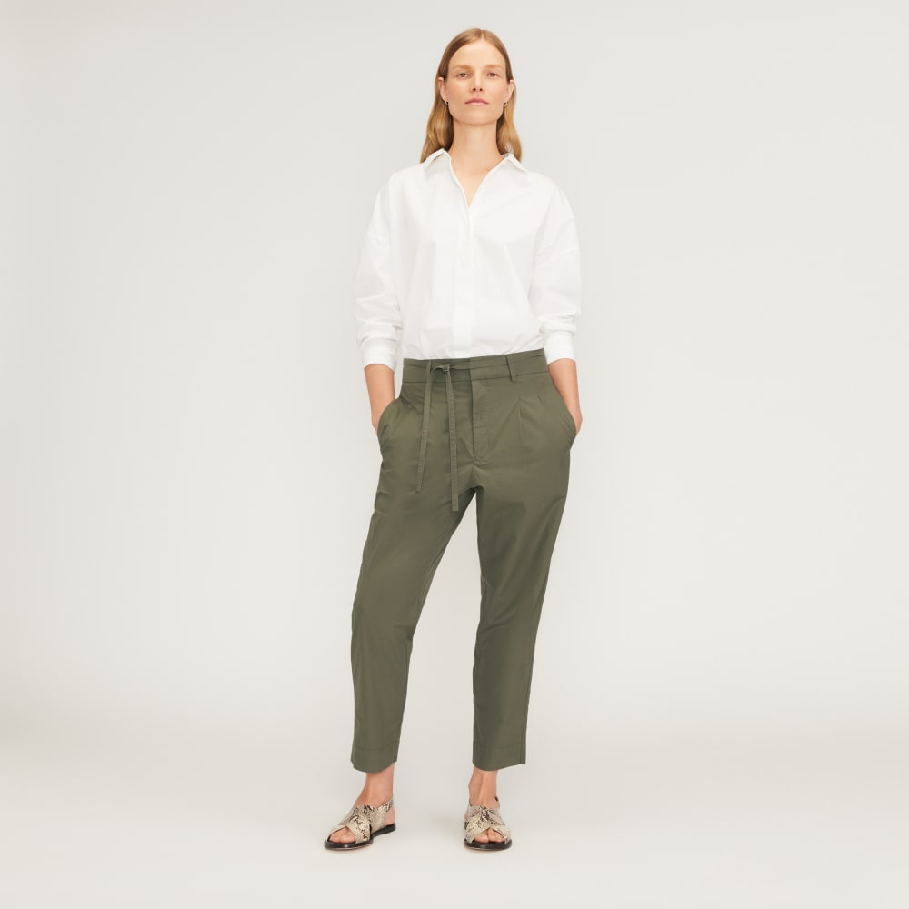 The Poplin Pleated Taper Pant | Kalamata - Image 3