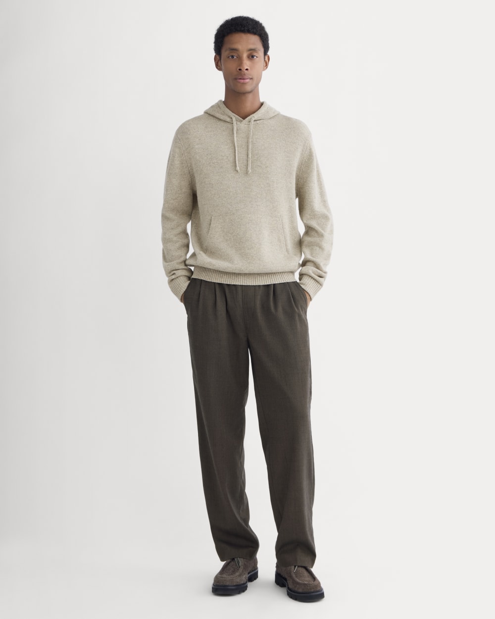 The Felted Merino Hoodie | Heather Gravel - Image 3