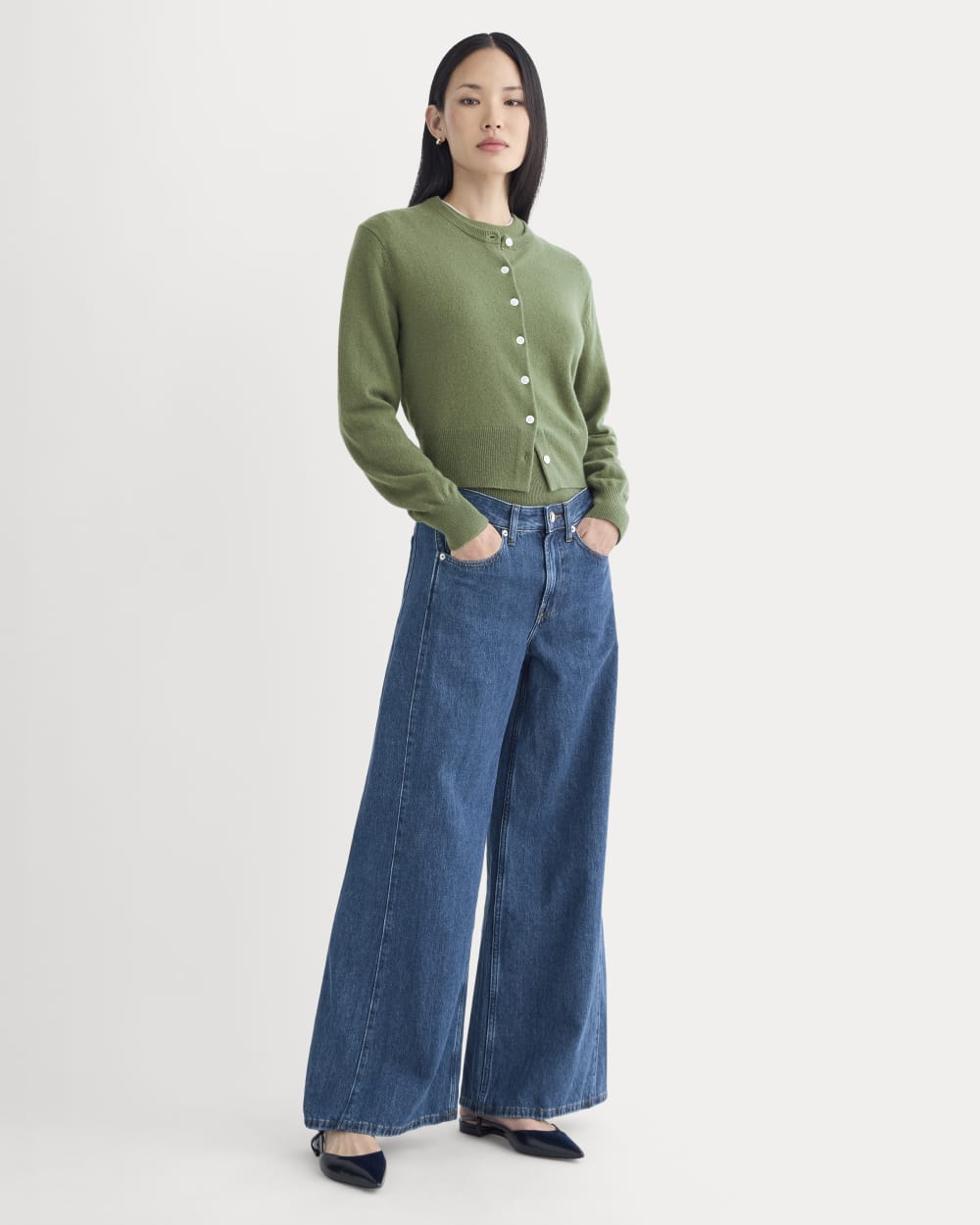 Paneled Wide-Leg Jean | Tungsten Blue Stone
