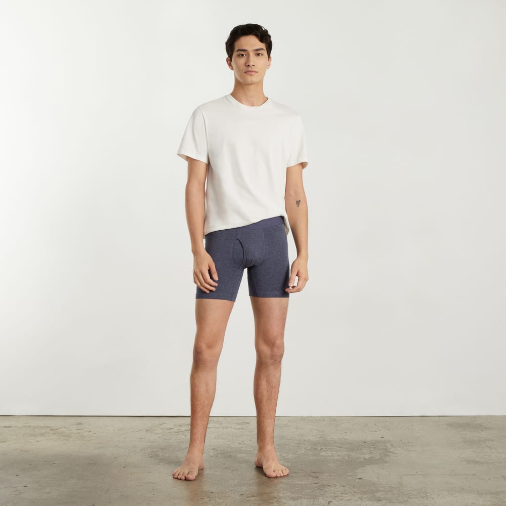 The Supima® Longer Boxer Brief | Uniform | Heather Blue - Image 2