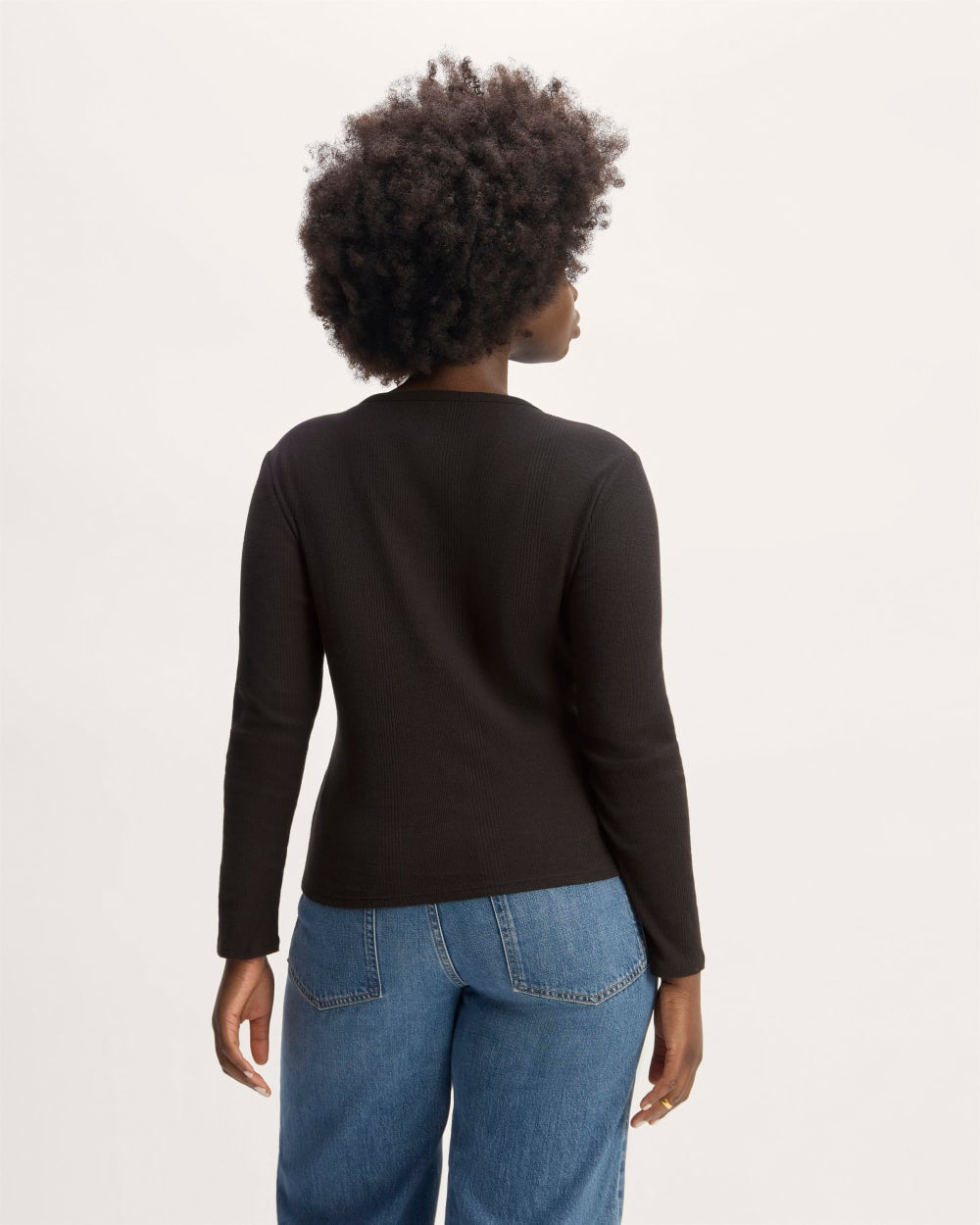 The Vintage Rib Cardigan | Black - Image 6