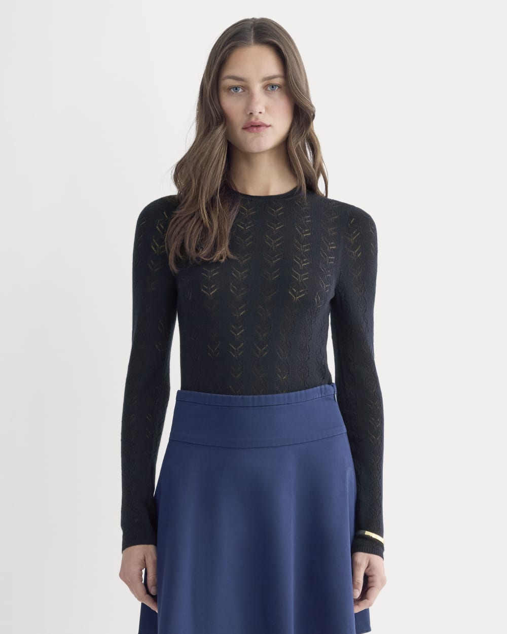 The Pointelle Crew in Ultrasoft Merino | Navy