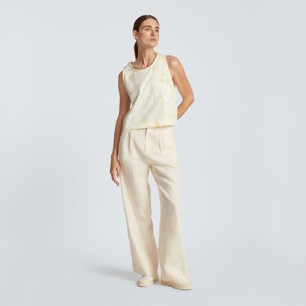 The Premium Weight Cropped Pocket Tank | Seafoam Tie Dye - Image 5