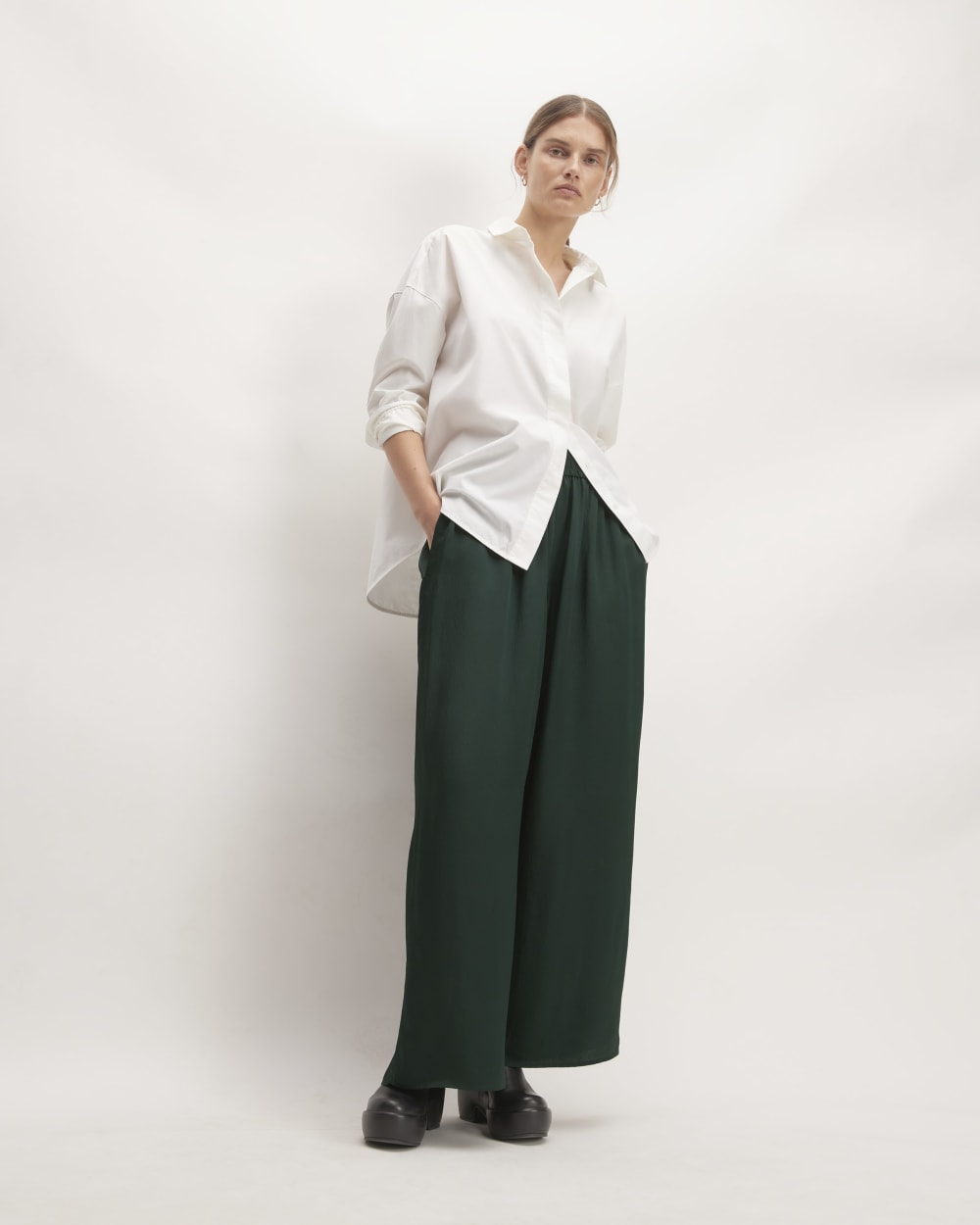 The Satin Pull-On Pant | Scarab