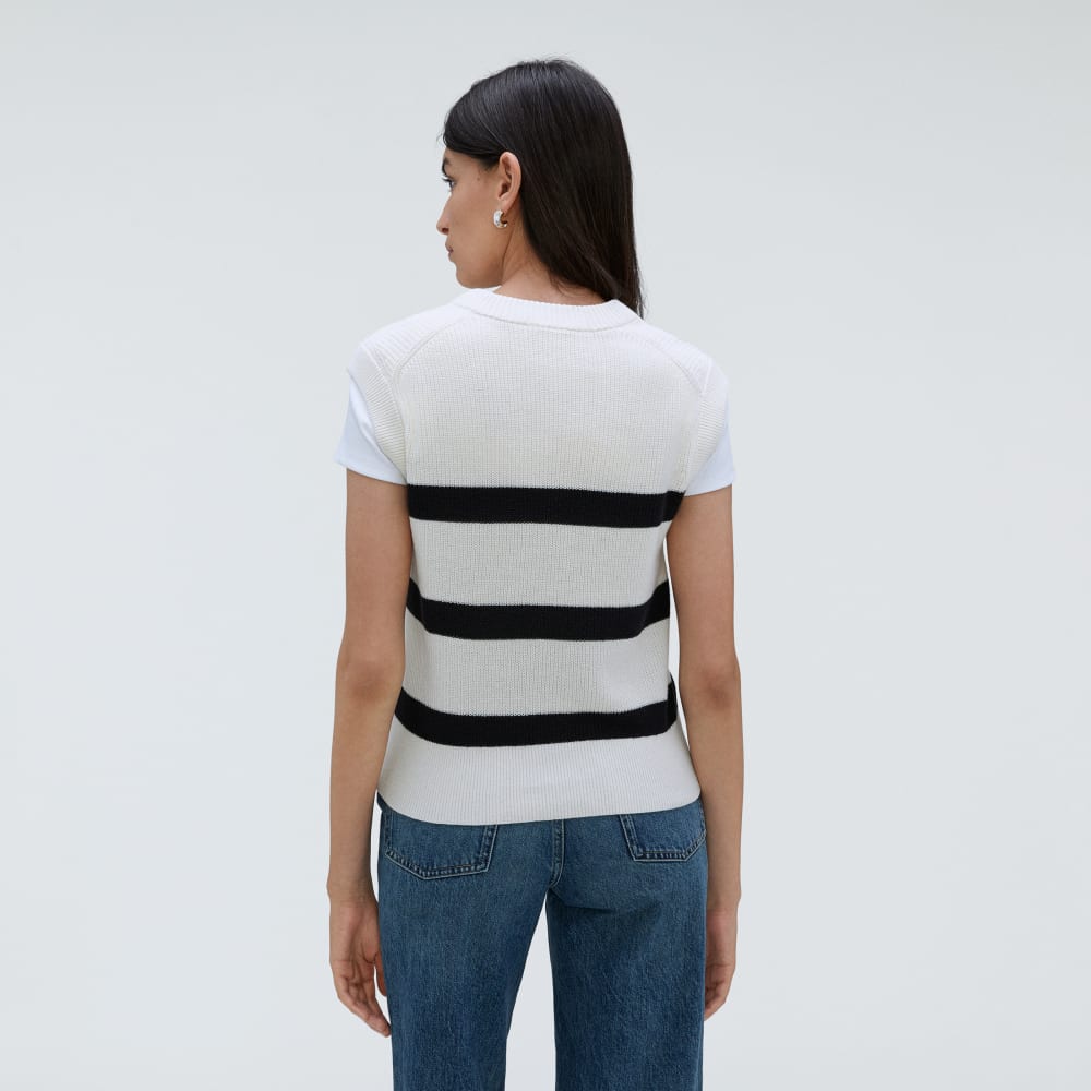 The Cotton Summer Sweater Tank | Canvas / Black - Image 3