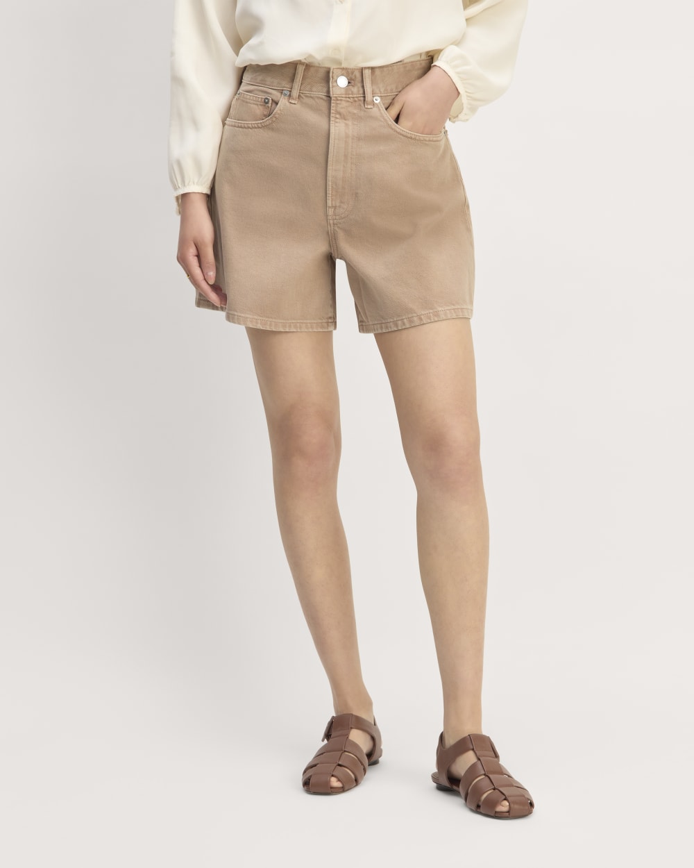 The A-Line Denim Short | Neutral Chanterelle - Image 3