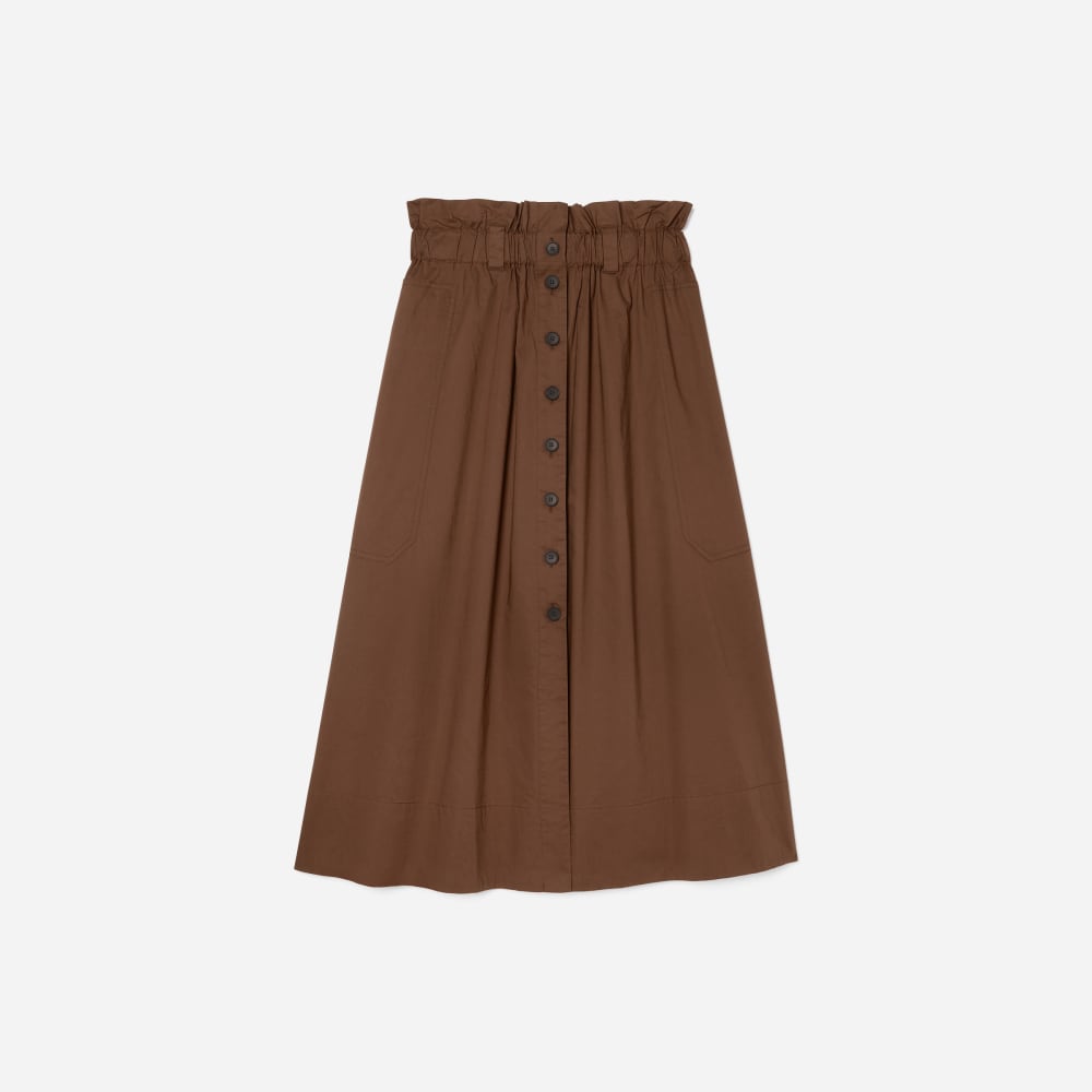The Easy Button-Front Skirt | Espresso