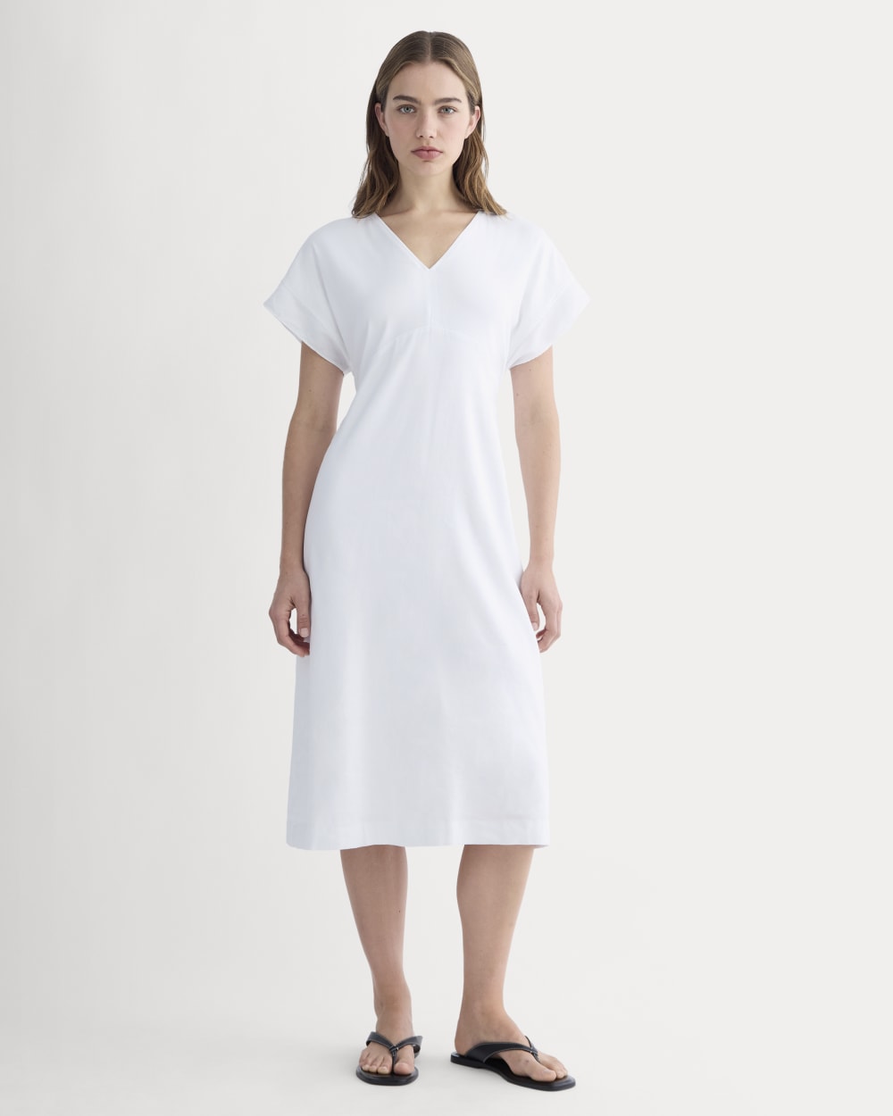 The Tie-Back Dress in Stretch Linen | White