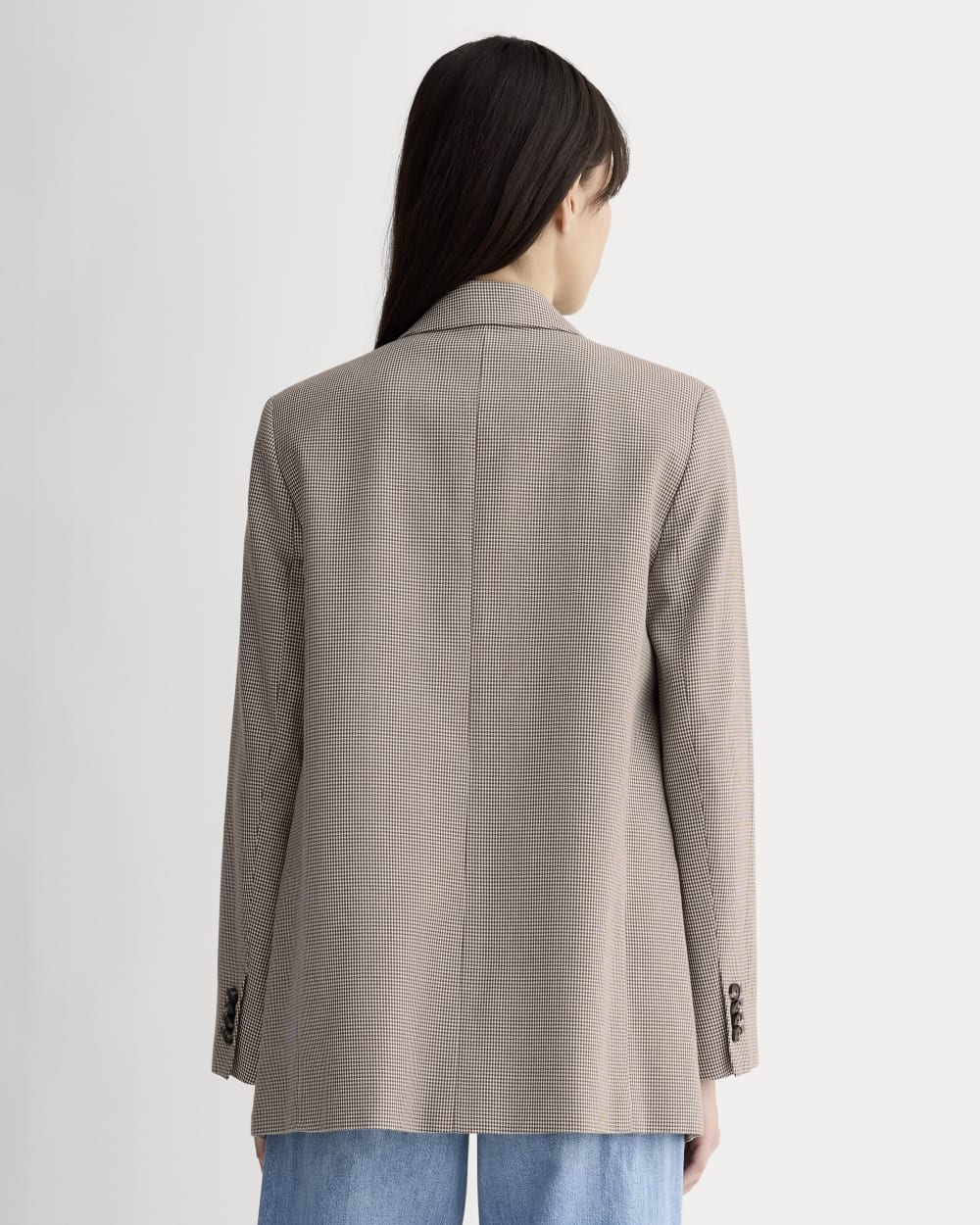 The Oversized Blazer in Buttersmooth | Deep Taupe Mini Gingham - Image 5