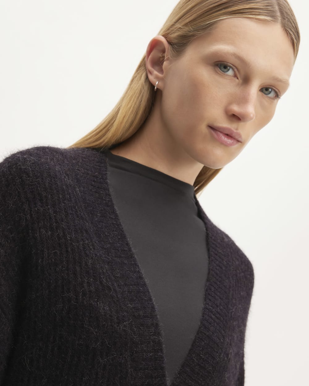 The Alpaca Oversized Cardigan | Heathered Black - Image 4