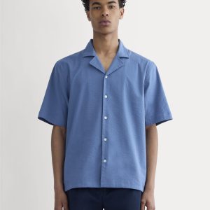 The Seersucker Resort Shirt | Soft Cobalt