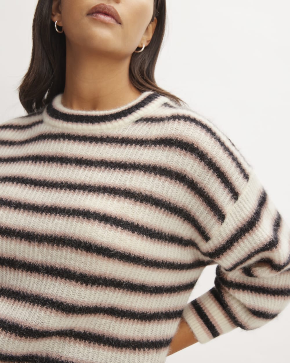 The Cocoon Crew in Alpaca | Heathered Black / Cafe Creme / Bone - Image 4