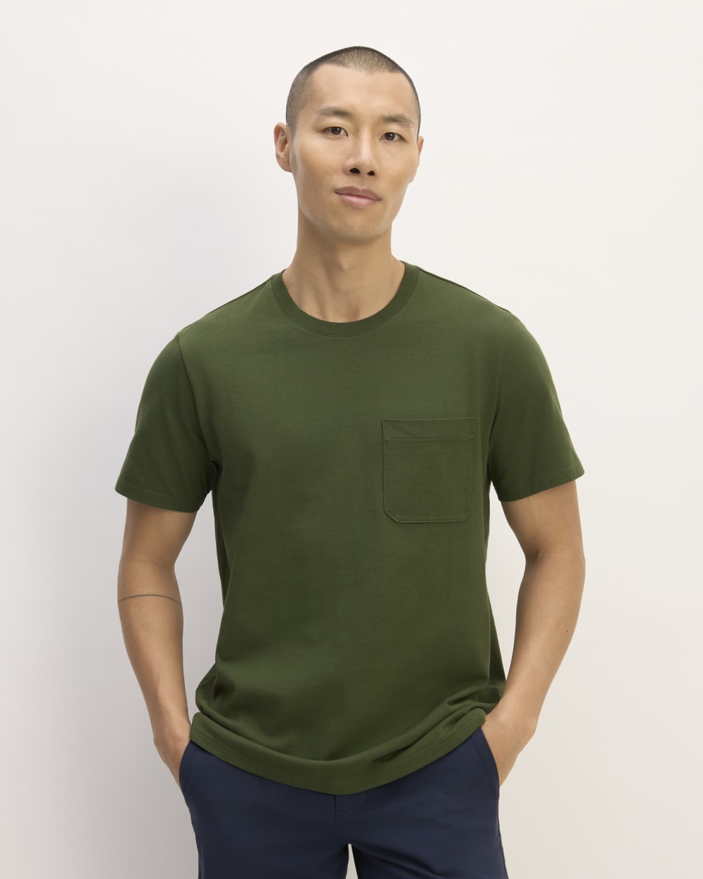 The Premium-Weight Pocket Tee | Uniform | Deep Moss Green