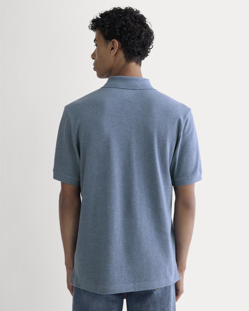 The Pique Polo | Heather Soft Cobalt - Image 5