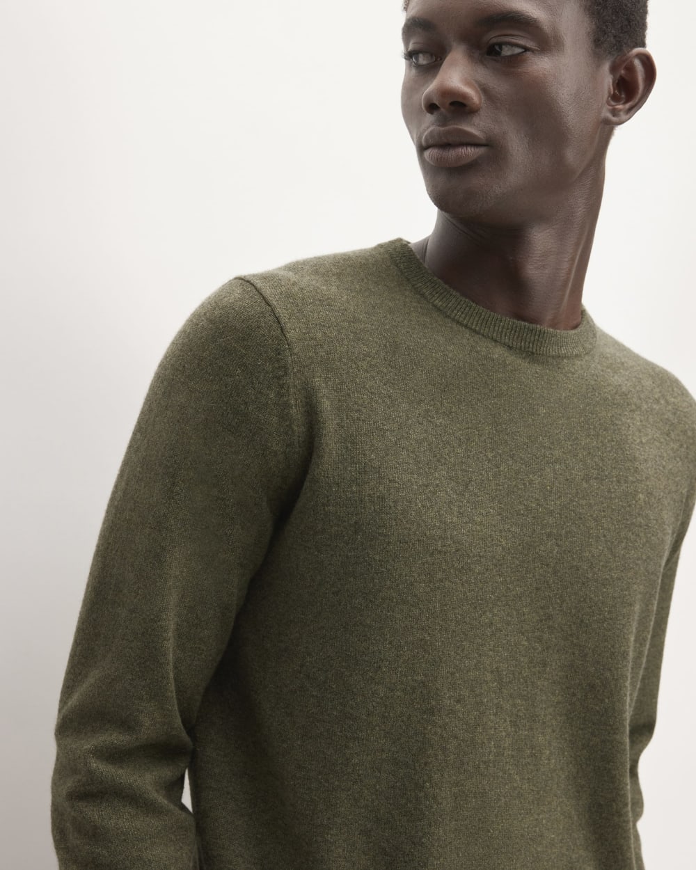The Grade-A Cashmere Crew | Heathered Army Green - Image 4
