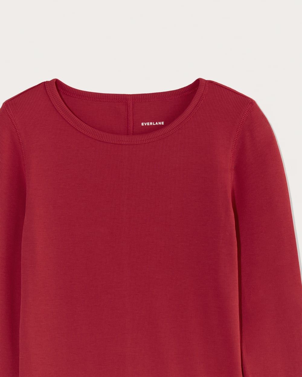 The Luxe Rib Long-Sleeve Crew | Berry Red - Image 6