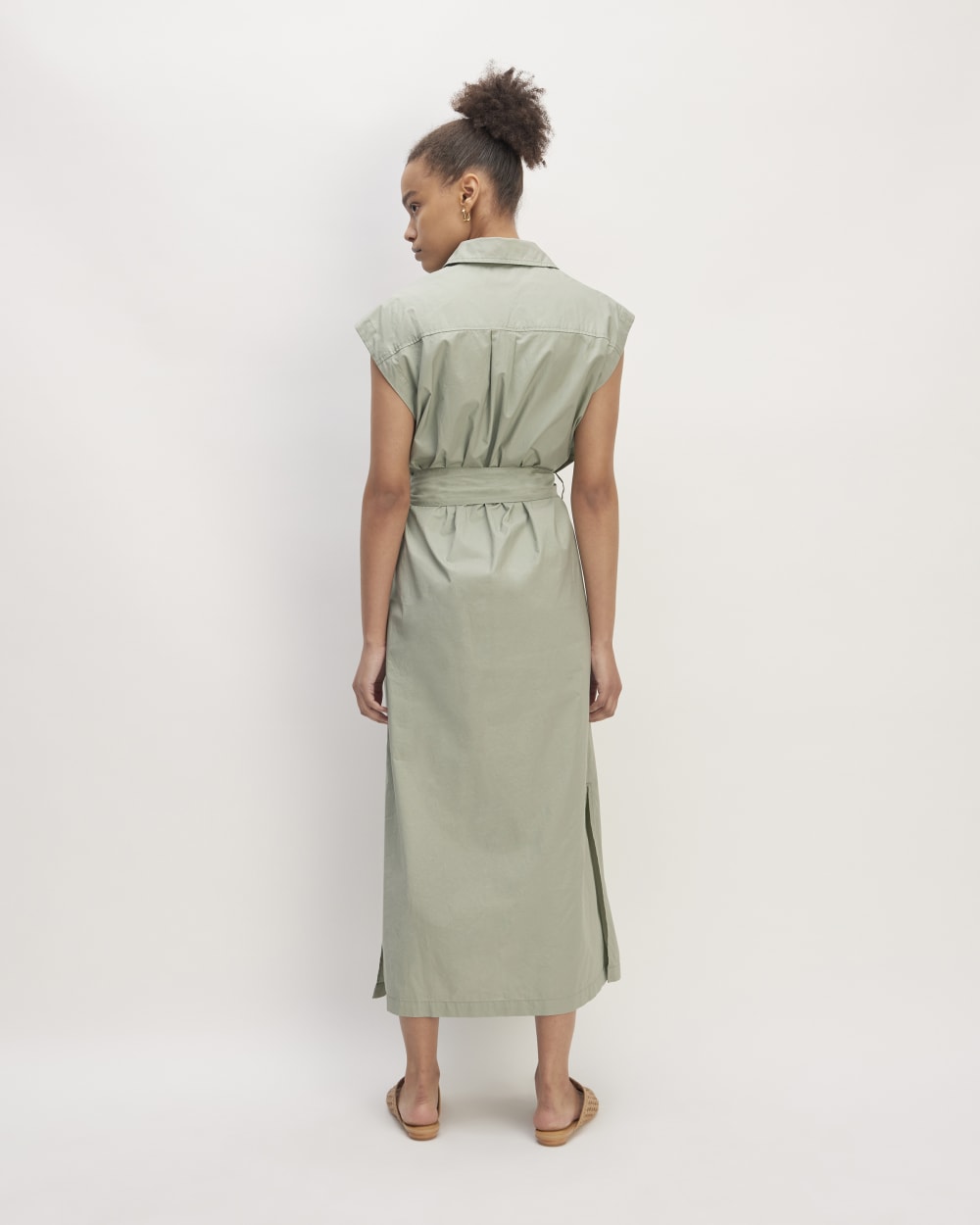 The Supima? Cotton Short-Sleeve Shirt Dress | Sage Green - Image 6