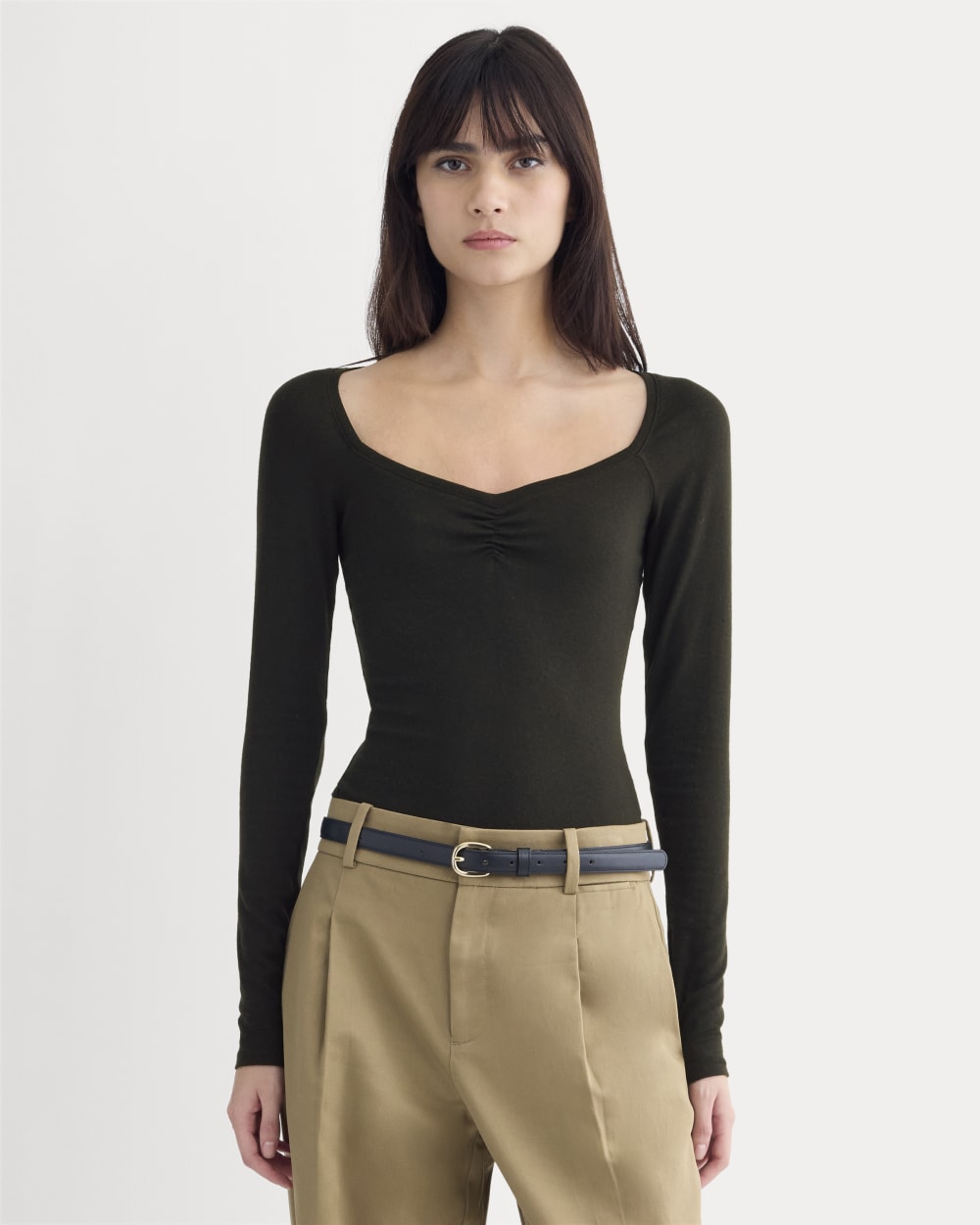 Sweatheart-Neck Top in Butterluxe | Black