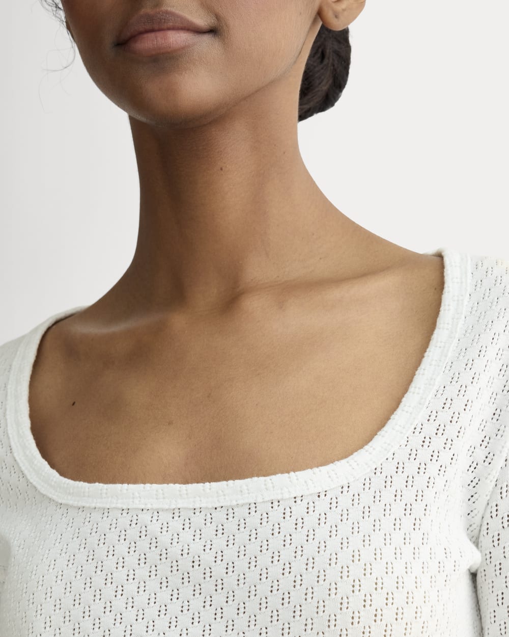 The Pointelle Scoop-Neck Top | White - Image 4